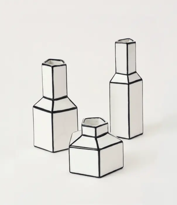 Serax Vase L Blanc - Noir Carte Blanche
