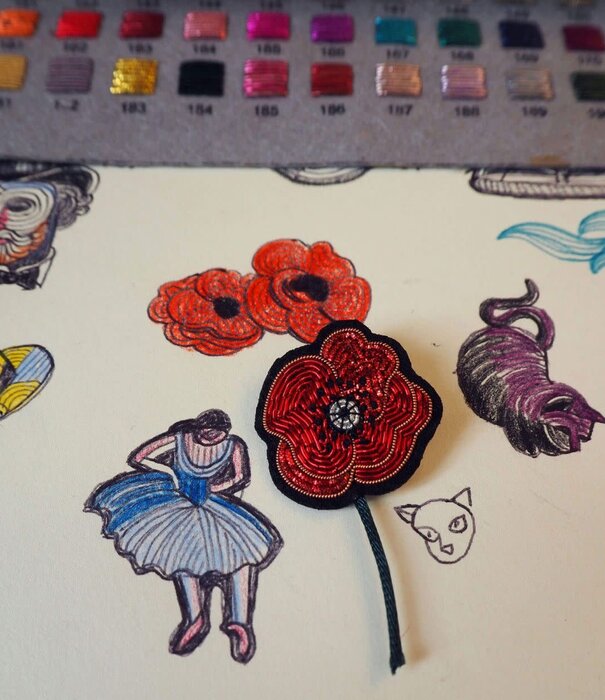 Macon&Lesquoy Broche - Le Coquelicot de Claude