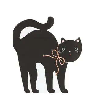 Serviettes En Forme De Chat Pour Halloween (X 16)
