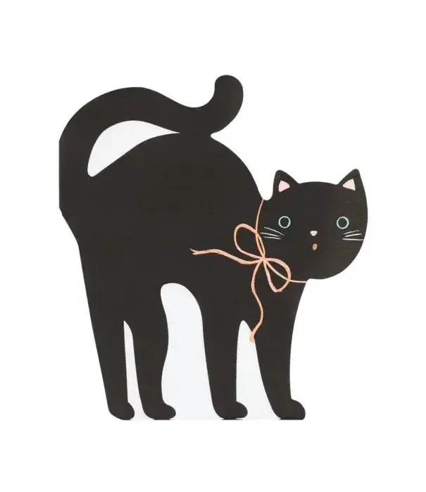 Meri Meri Serviettes En Forme De Chat Pour Halloween (X 16)