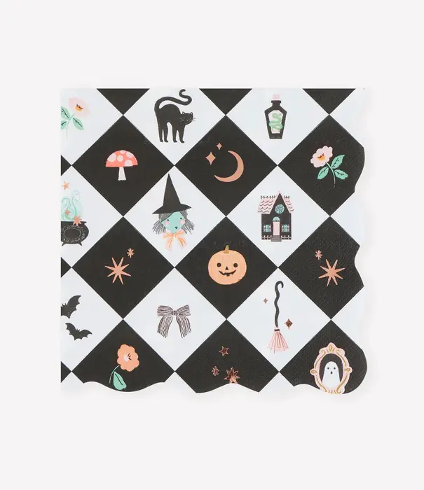 Meri Meri Serviettes De Table Patchwork Halloween Grand Format (X 16)