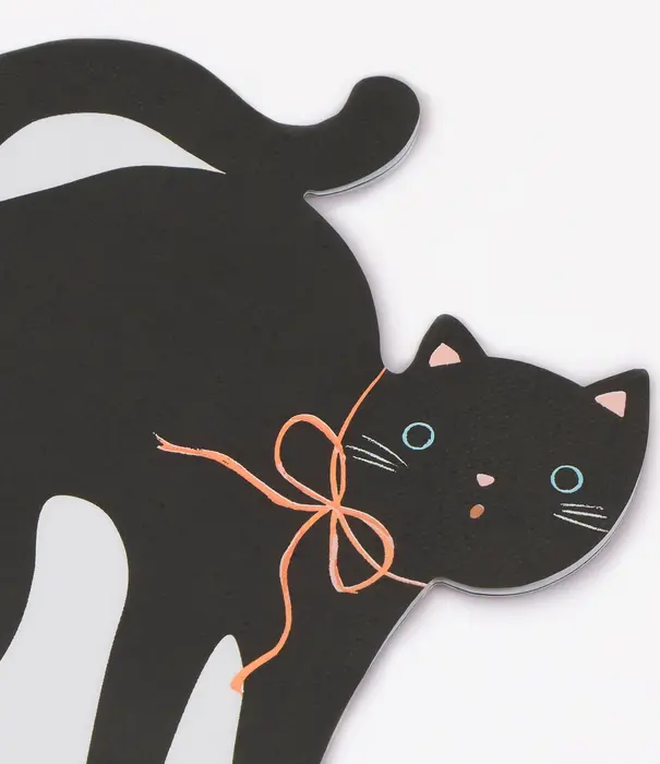 Meri Meri Serviettes En Forme De Chat Pour Halloween (X 16)