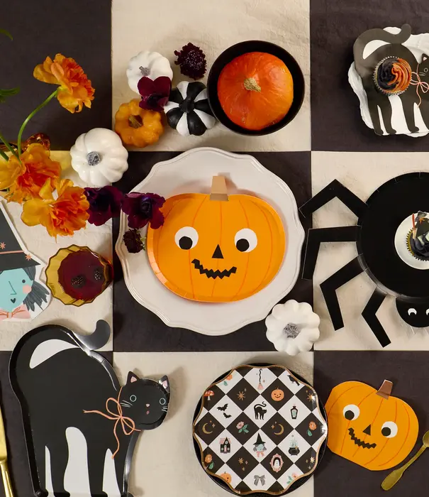 Meri Meri Serviettes En Forme De Chat Pour Halloween (X 16)