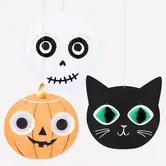 Décorations à suspendre Têtes d'Halloween - lot de 3