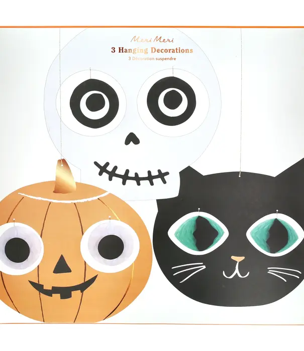 Meri Meri Décorations à suspendre Têtes d'Halloween - lot de 3