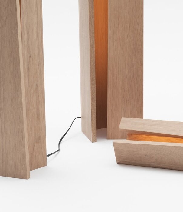 Drugeot Lampe Elagone H65 Chêne Vernis Mat