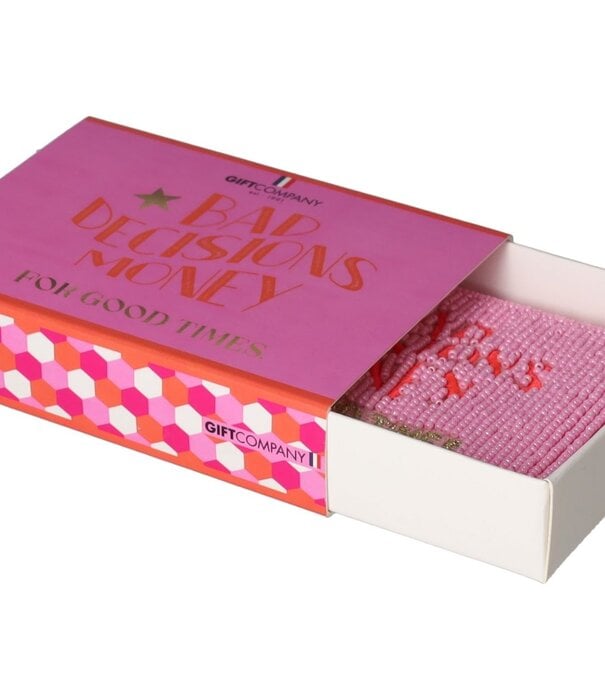 GIFT COMPANY Cosmetic Bags Xs : Bad Decisions Money, Pink