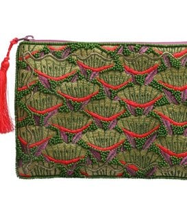 Cosmetic Bags M : Flowers, Green