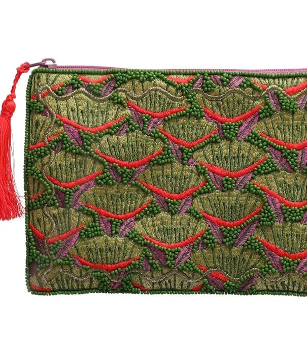 GIFT COMPANY Cosmetic Bags M : Flowers, Green