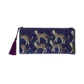 Cosmetic Bag  L : Leopard, Blue/Pink
