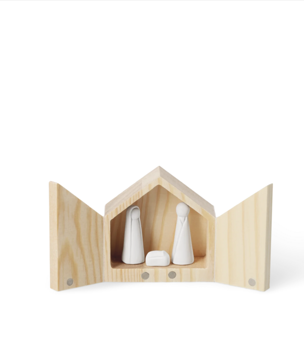 Rader Mini crèche en bois et figurine en porcelaine