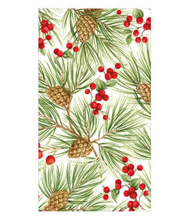 Serviettes Napkin Cocktail - Evergreen and Berries