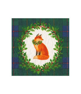 Serviettes Napkin Cocktail - Tartan Fox Blue/Green