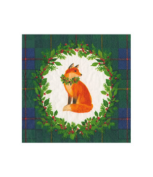 Serviettes Napkin Cocktail - Tartan Fox Blue/Green