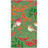 Serviettes Napkin Guest - Birds And Berries Green