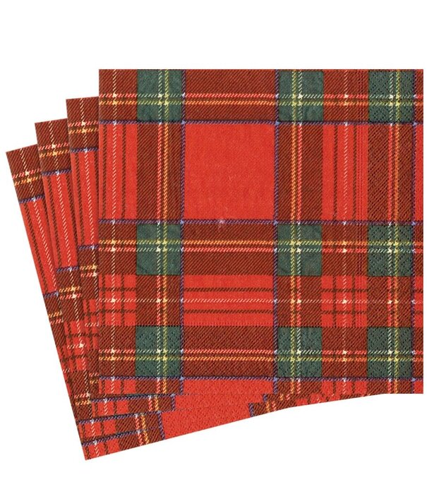 Serviettes Napkin Cocktail - Royal Plaid