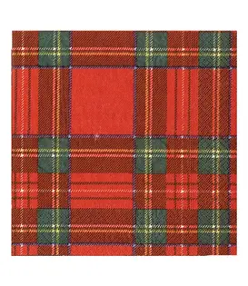 Serviettes Napkin Cocktail - Royal Plaid