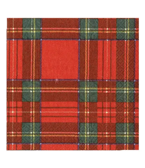 Serviettes Napkin Cocktail - Royal Plaid