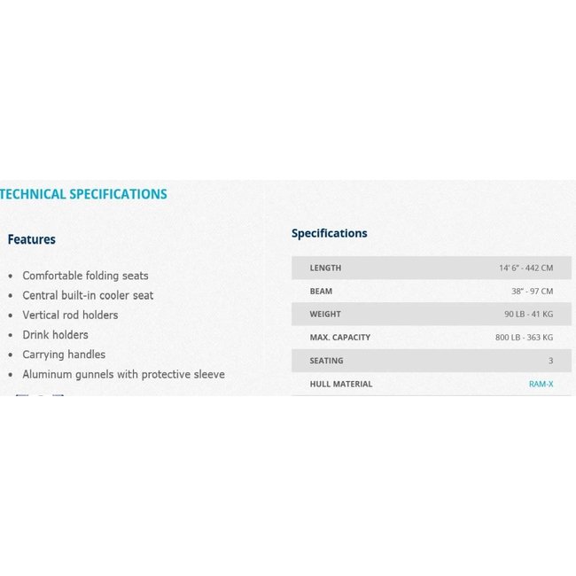 Pelican 14.6 DLX , 3 P.E. banken en 2 rugleuningen