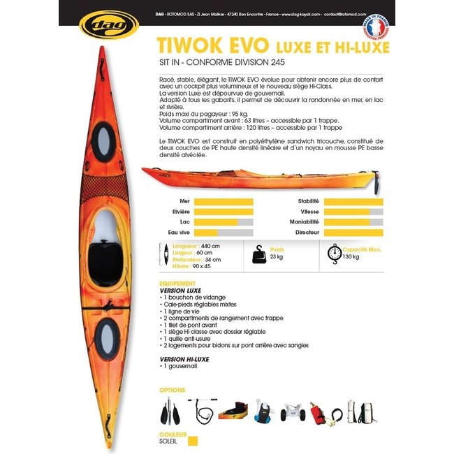 Dag Tiwok 440  Luxe, 2 dekluiken