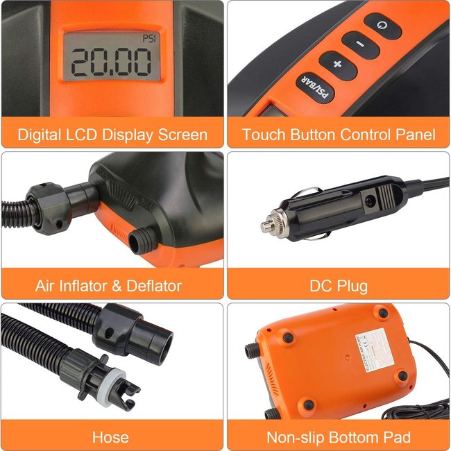 Scorpio Kayak 12 V/ High Pressure Sup-Pomp, 20 PSi