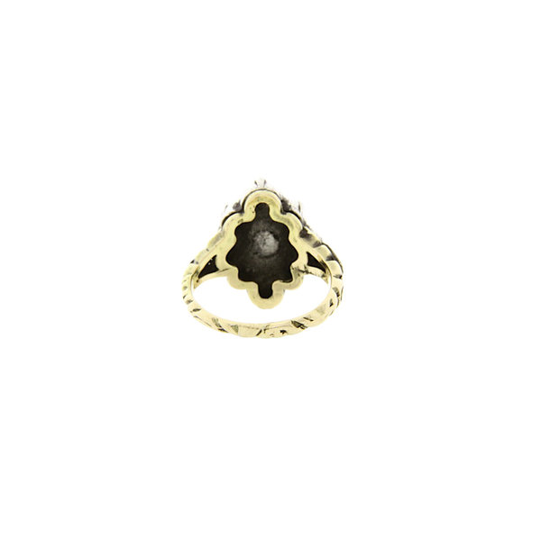 Gold marquise ring with rose diamond 14 crt / 925