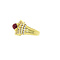 Gouden ring met robijn en diamant 18 krt