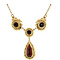 Golden fantasy necklace with garnet 14 krt