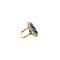Gold vintage princess ring with sapphire and rose diamond 18 krt / 925