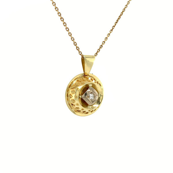 Gold pendant with diamond 14 krt