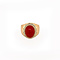 Rosé gouden ring met bloedkoraal 18 krt