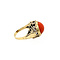 Ring with red coral 12 krt