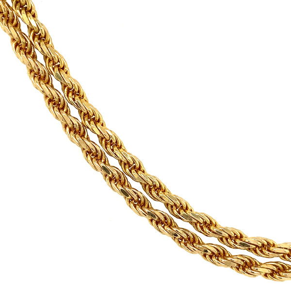 Gouden koord collier 61 cm 14 krt