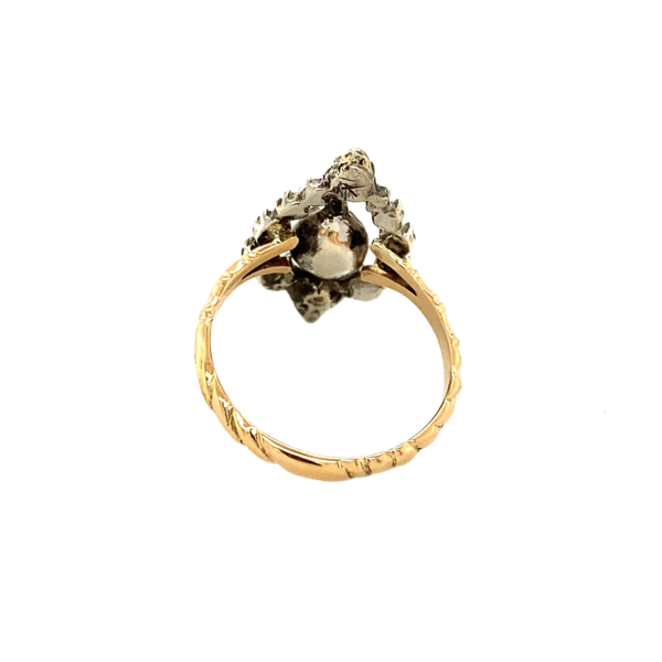 Gouden ring met roosdiamant 18 krt/925
