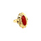 Gouden ring met bloedkoraal 14 krt