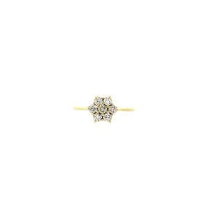Gouden entourage ring met diamant 14 krt