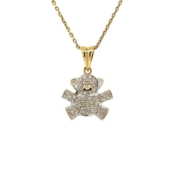 Gold bear pendant with diamond 18 krt
