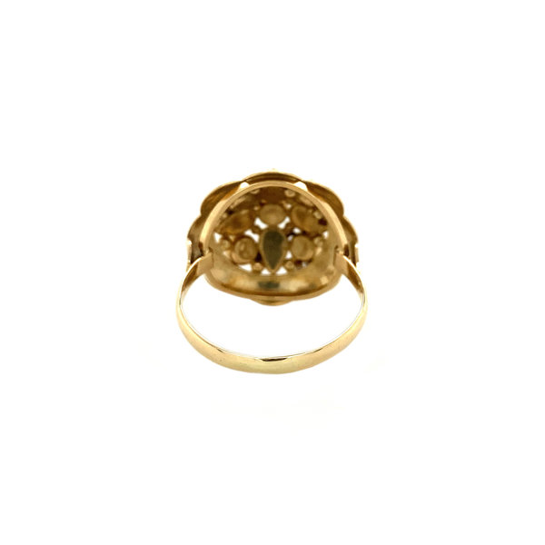 Gold ring with garnet 14 krt