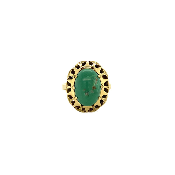 Gold ring with Turquoise 14 krt