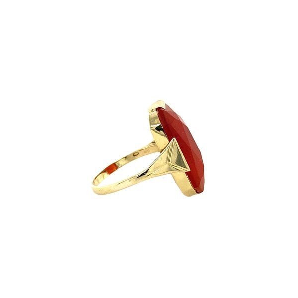 Gouden ring met carneool 14 krt