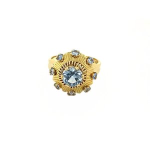 Gold ring with blue spinel 18 crt
