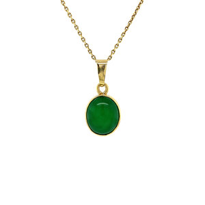Gouden hanger met jade 14 krt