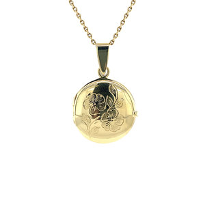 Gold medallion with engraving 14 krt