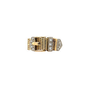 Gold belt ring with diamond 18 crt