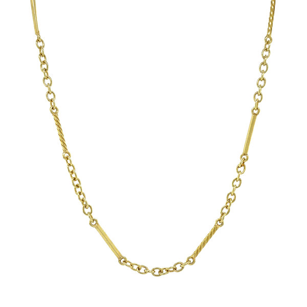 Gold fantasy necklace 56 cm 14 krt