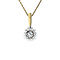 Bicolour gold pendant with diamond 14 krt