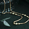 Golden necklace Venetian with balls 40 cm 14 krt