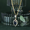 White gold entourage pendant with sapphire and diamond 14 krt
