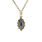 White gold entourage pendant with sapphire and diamond 14 krt