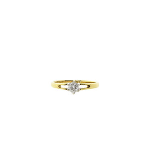 Gold solitaire ring with diamond 0.32 crt. 18 krt